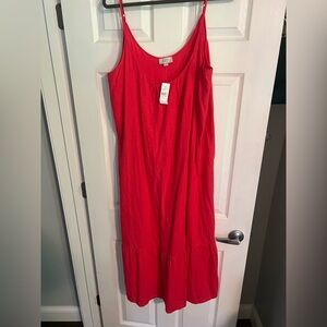 Loft Spaghetti Strap Maxi Dress Coral NWT